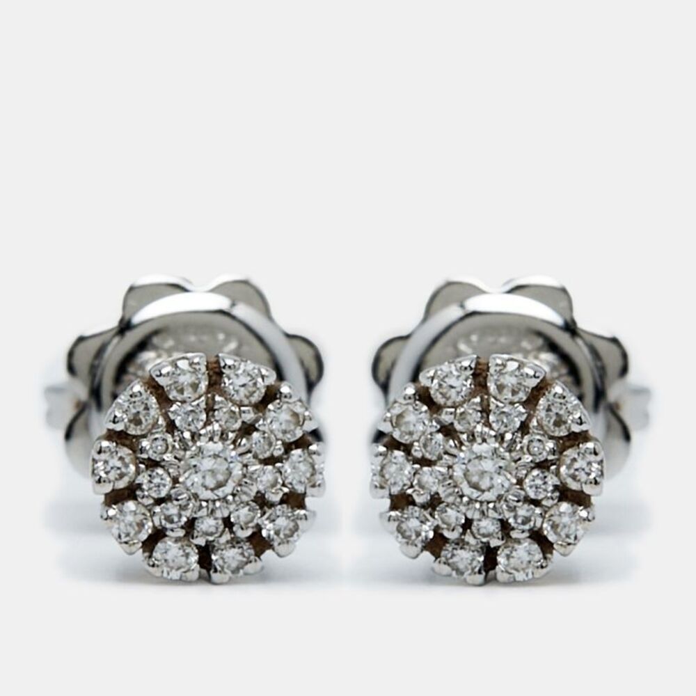 Damiani Margerita Diamonds 18K White Gold Earrings